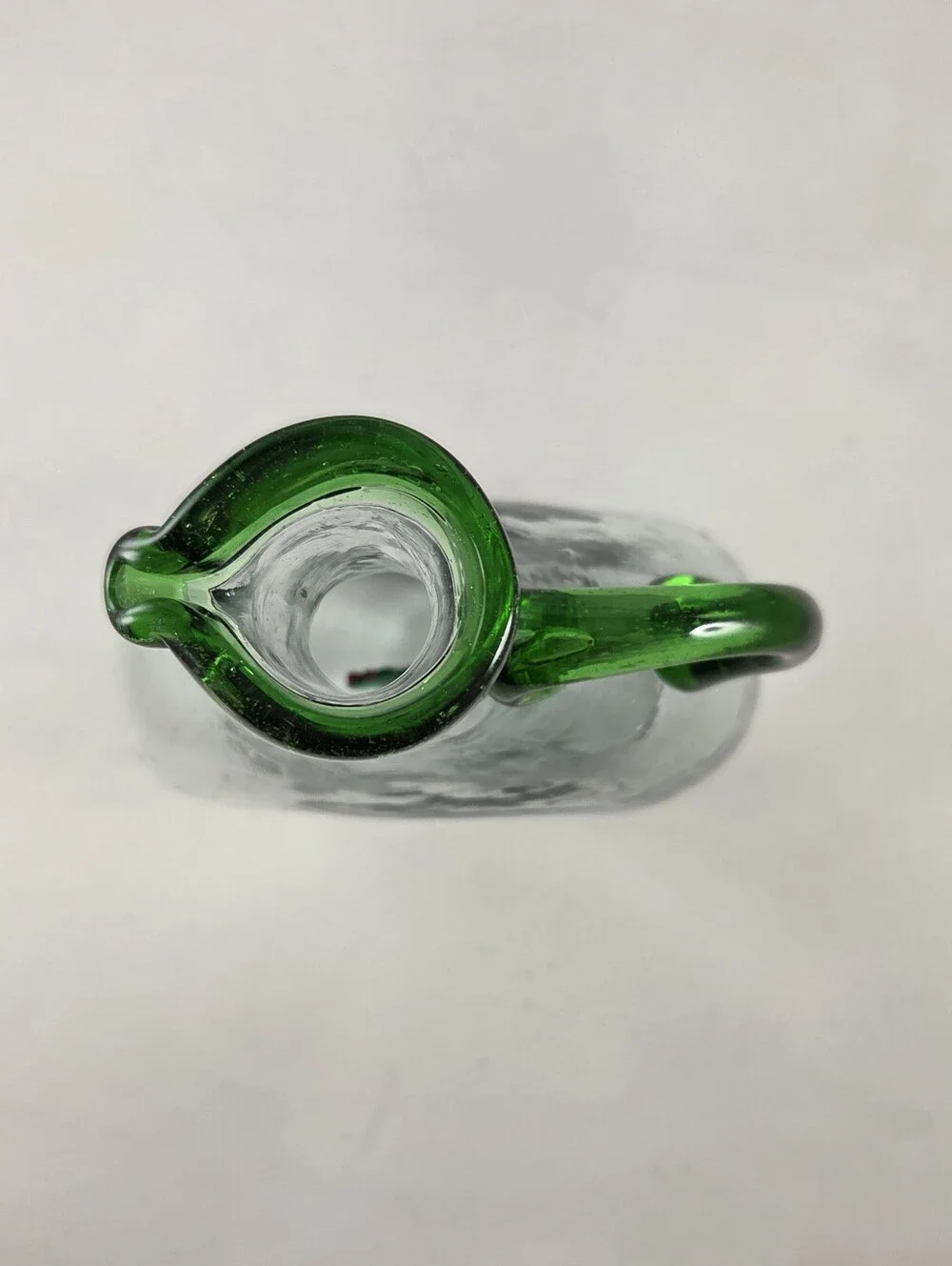 Vintage Mexican Hand-Blown Glass Decanter, Green Cactus Inside Tequila Pitcher
